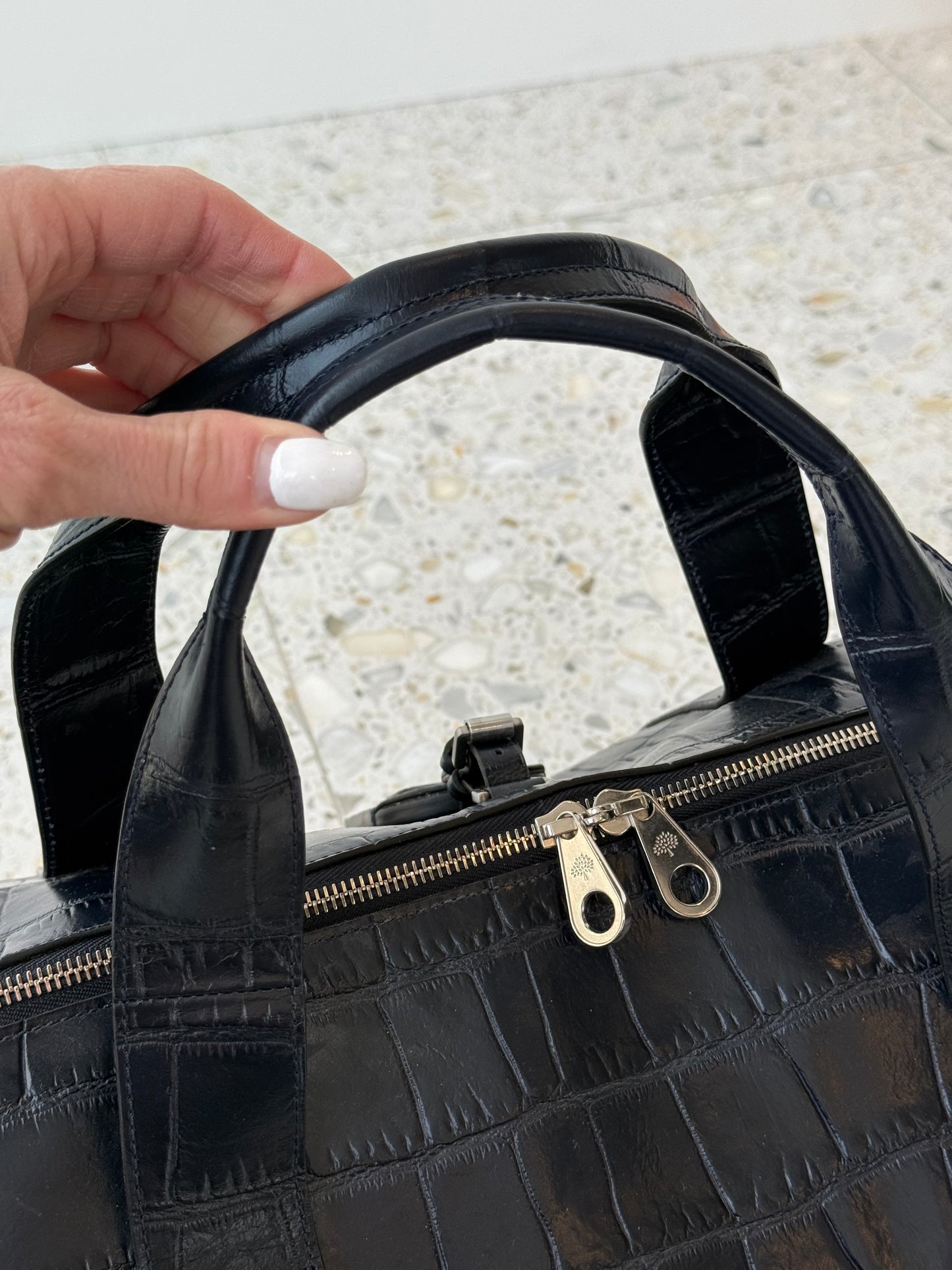 Mulberry Croc Embrossed Leather Heritage Clipper